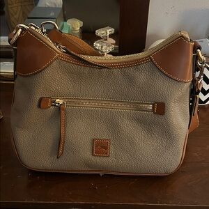 Dooney & Bourke Tan and Brown Leather Shoulder Bag